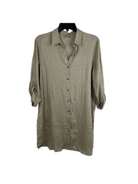 J.Jill Women Button Down Long Sleeve Linen Top Tunic Size XS